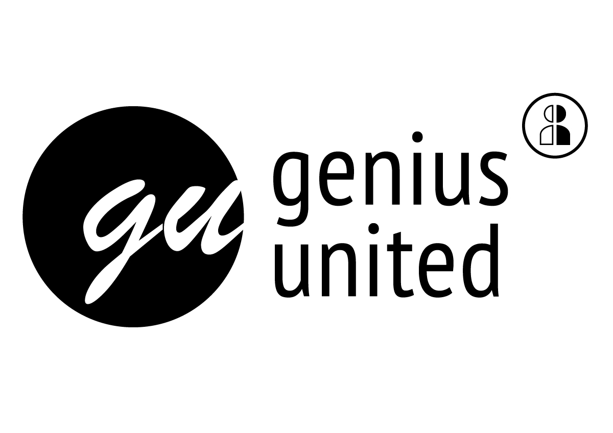Logo Genius United in Schwarz mit weißem Hintergrund