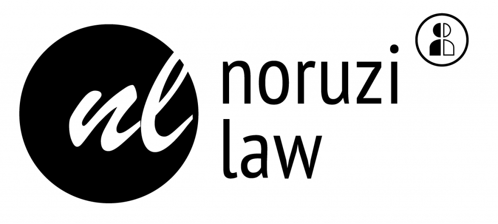 Rundes Logo Noruzi Law in Schwarz